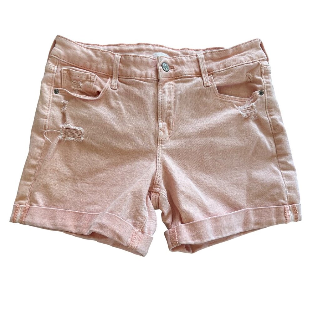 Old Navy Womens Light Pink Distressed Denim Shorts Size 8